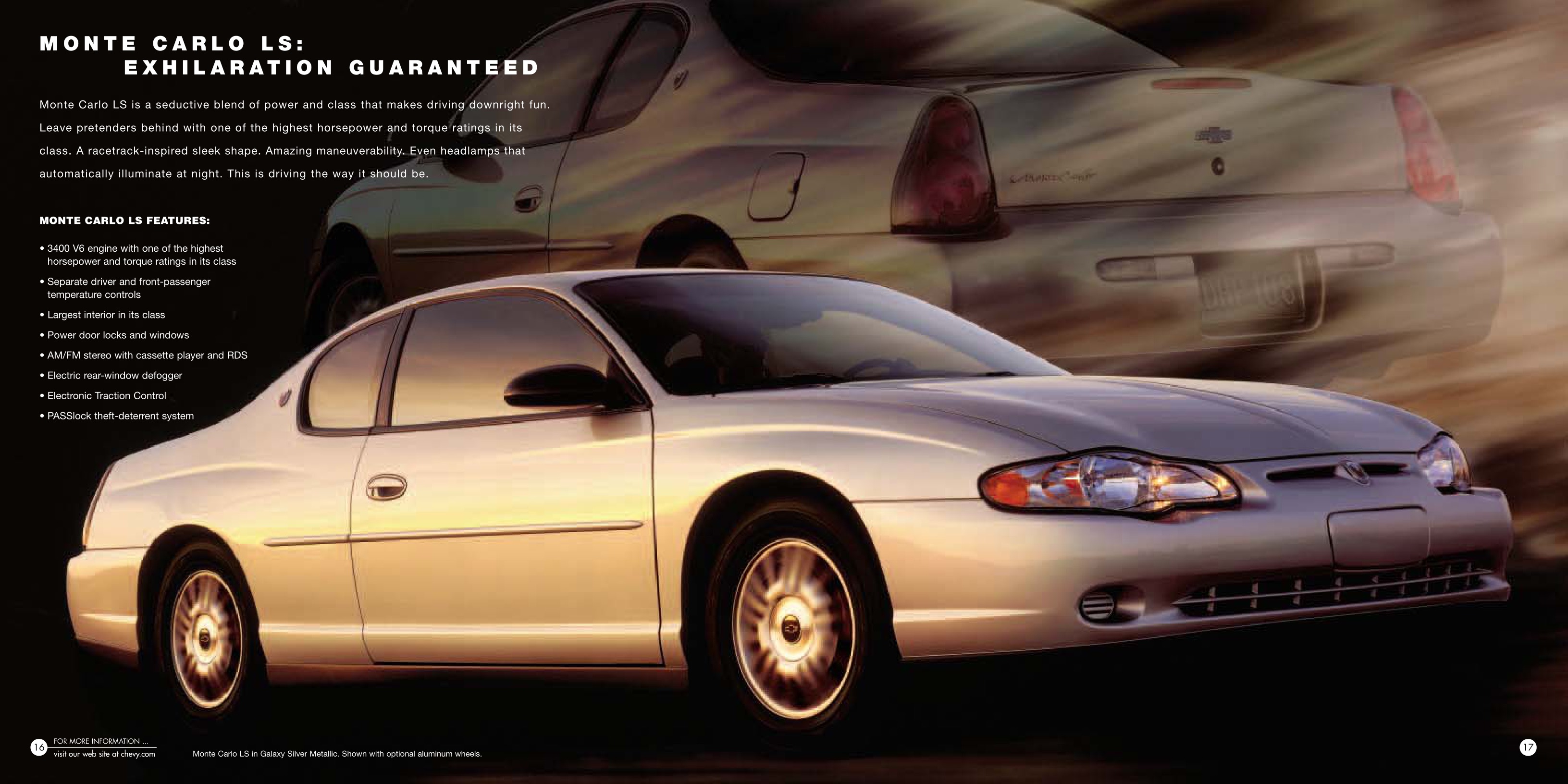 2002 Chevrolet Monte Carlo Brochure Page 2